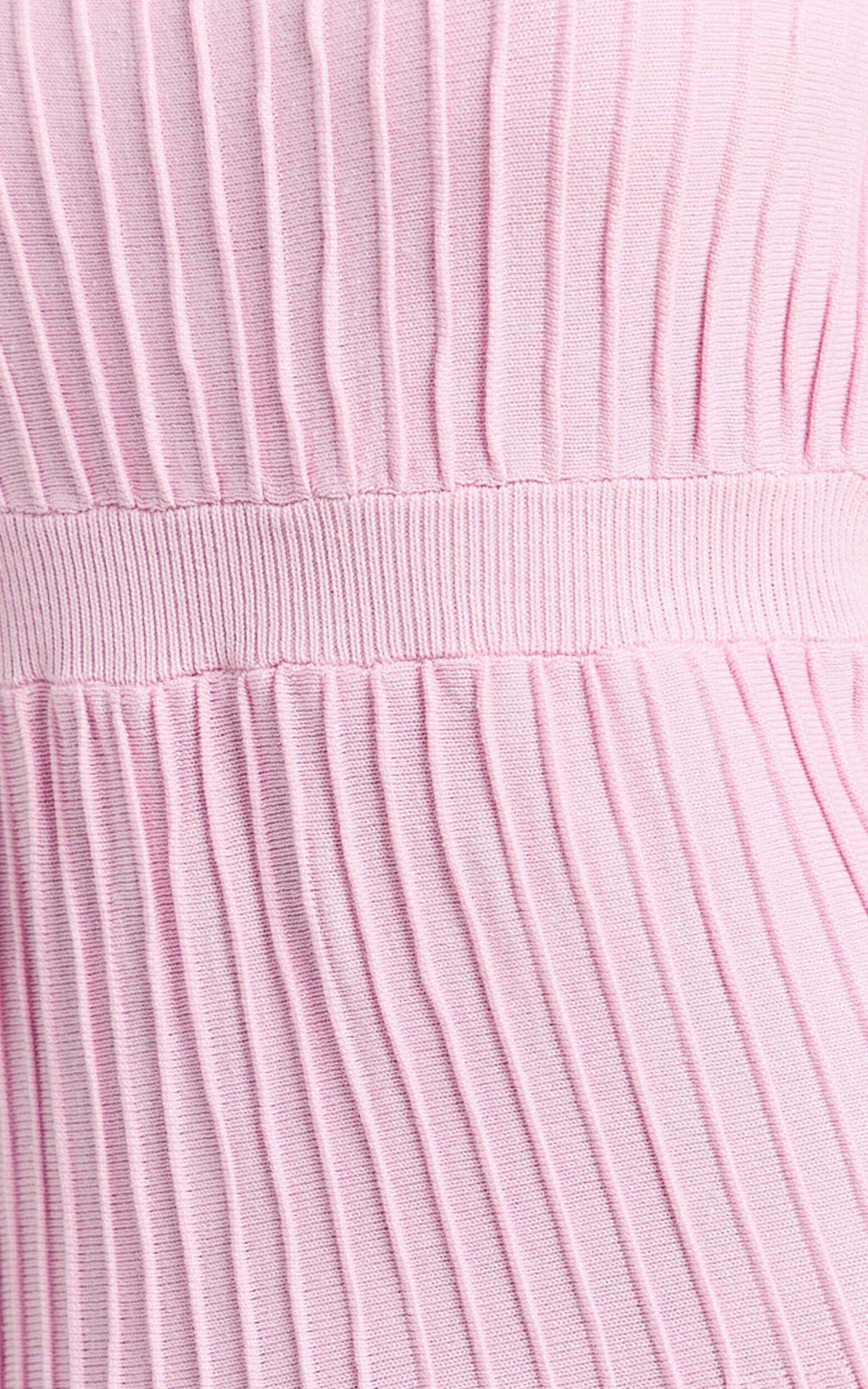 Donissa Midi Dress - Panelled Knit Dress in Pale Pink