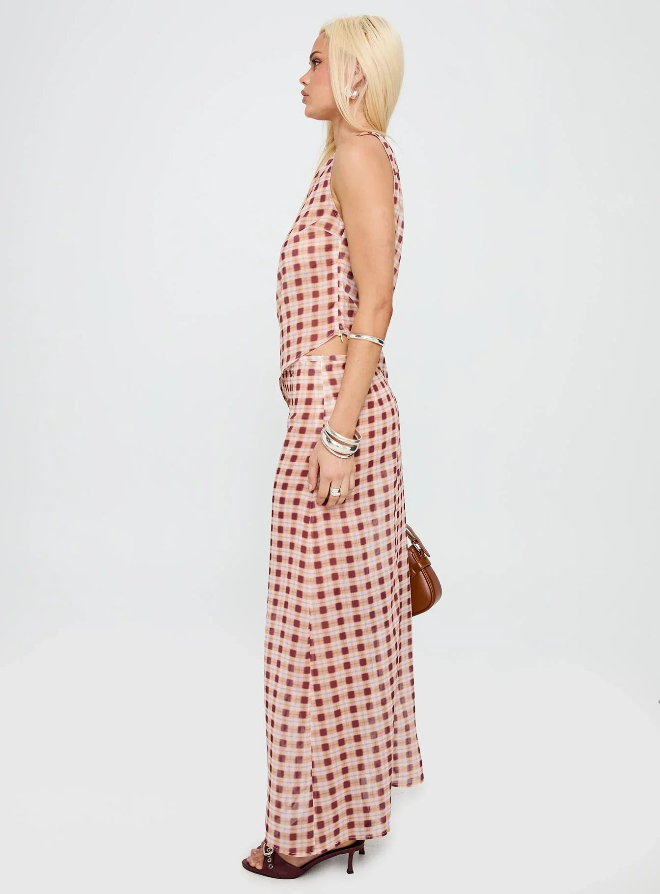 Surina Skirt Peach Check