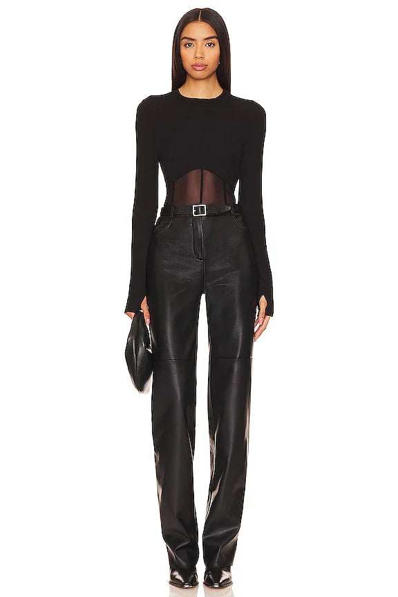 Danton Rib Mesh Corset Top