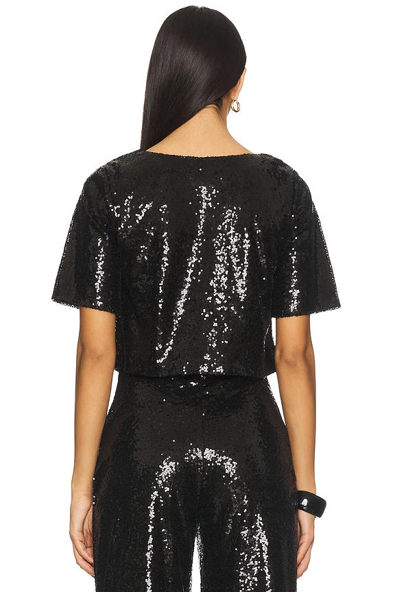 Sequin Short Sleeve Top
