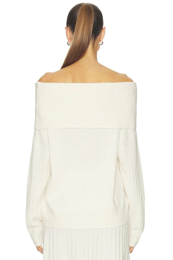 Premium Cashmino Ribbed Draped Top