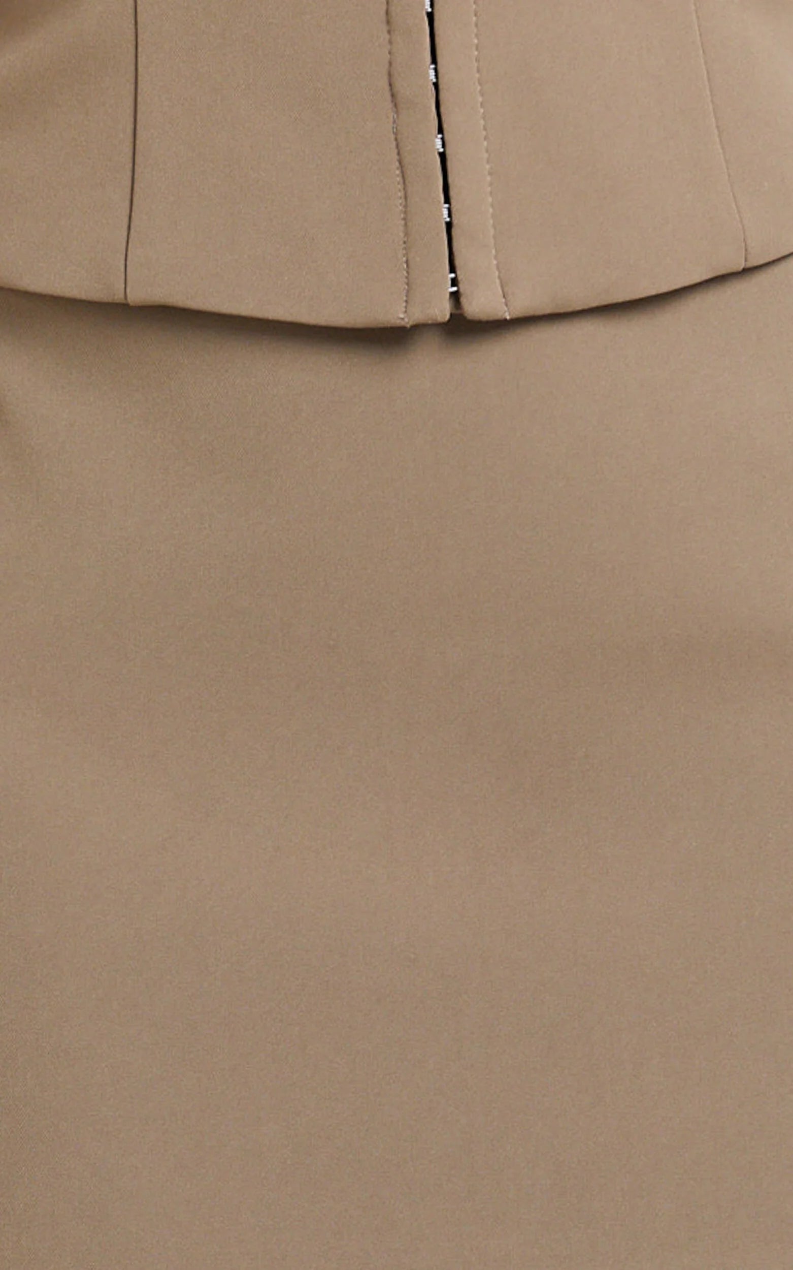 Mikey Mini Skirt - Mid Waisted Tailored A Line Skirt in Mocha