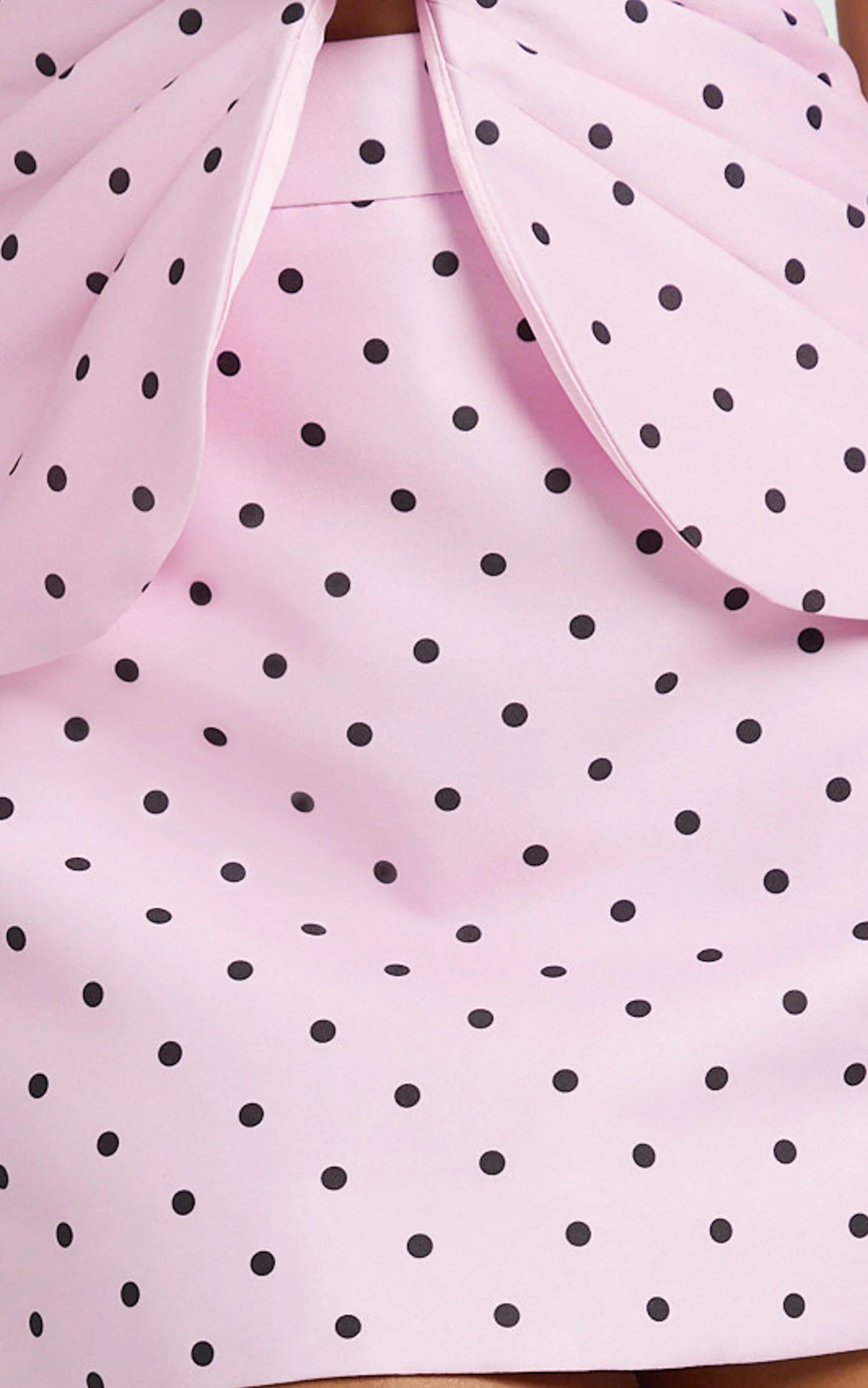 Cynthia Mini Skirt - Fitted Polka Dot Skirt in Fondant Pink Polka Dot