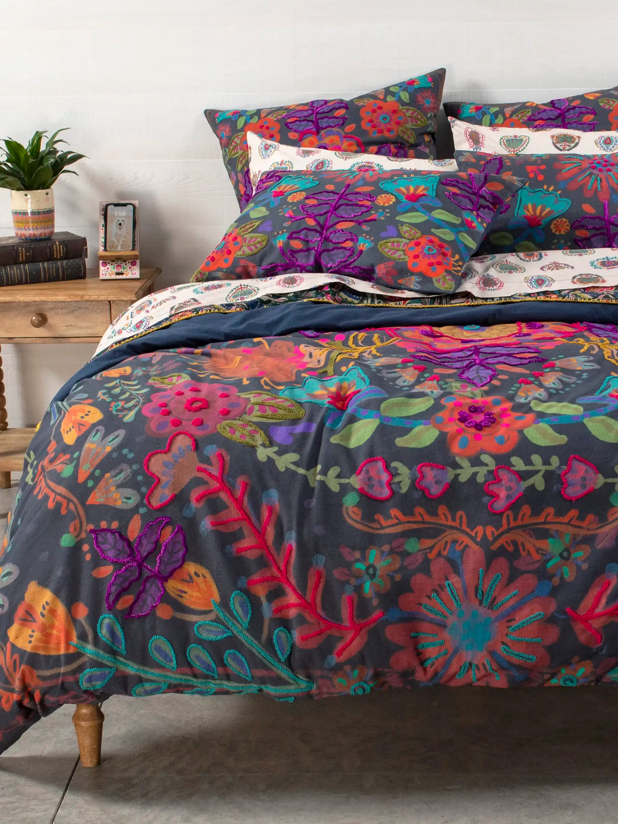 Catalina Cotton Duvet Cover - Midnight Garden