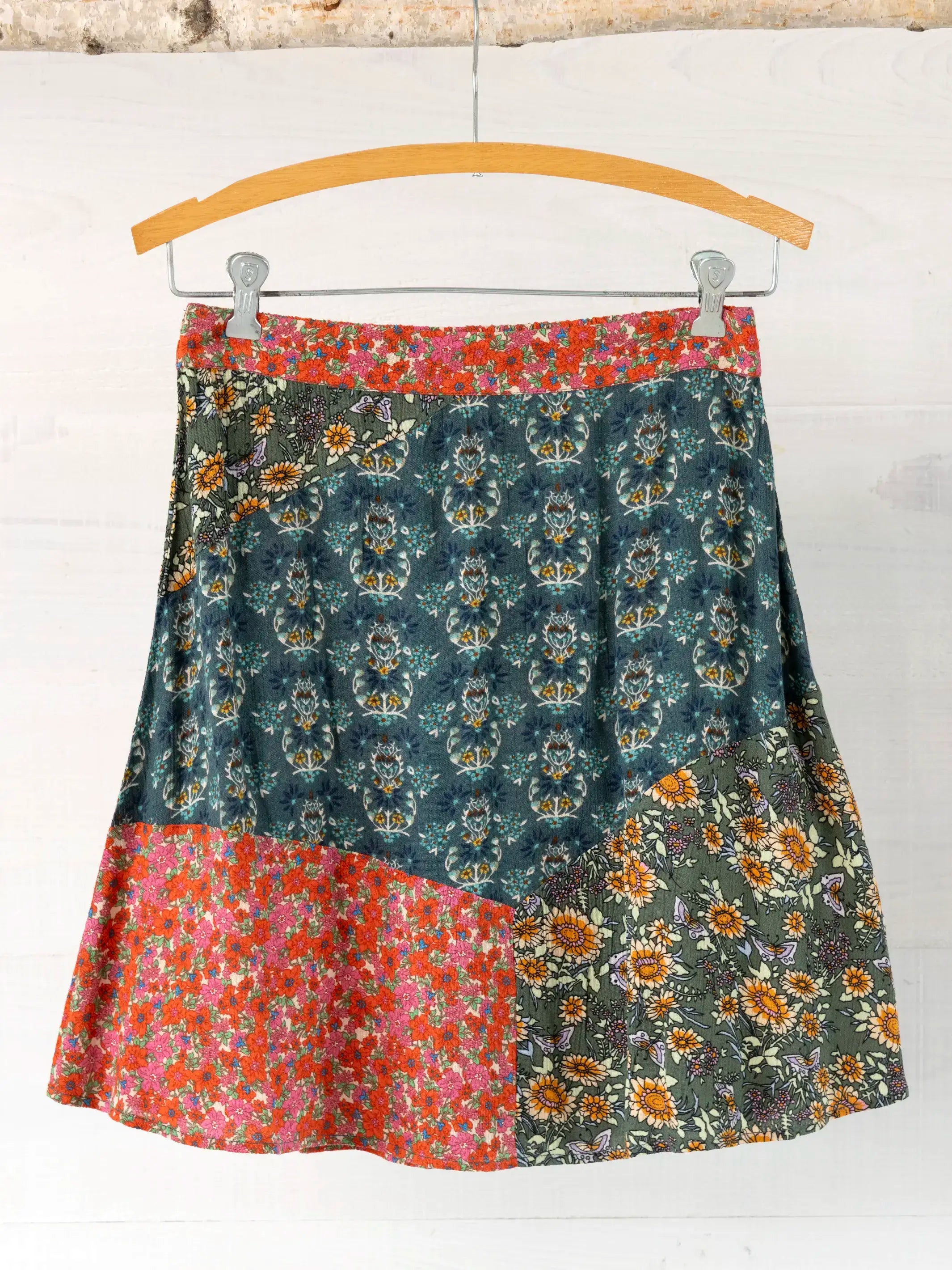 Come Together Mini Skirt - Red Teal Medallion