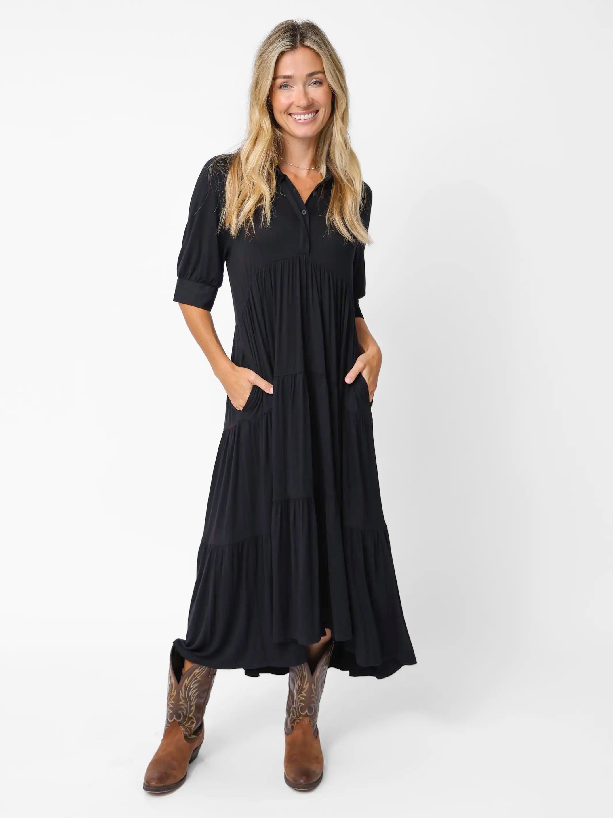 Rebecca ButterSoft Midi Dress - Black
