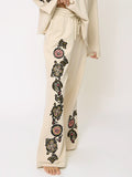 Easy Does It Embroidered Sweatpants - Cream