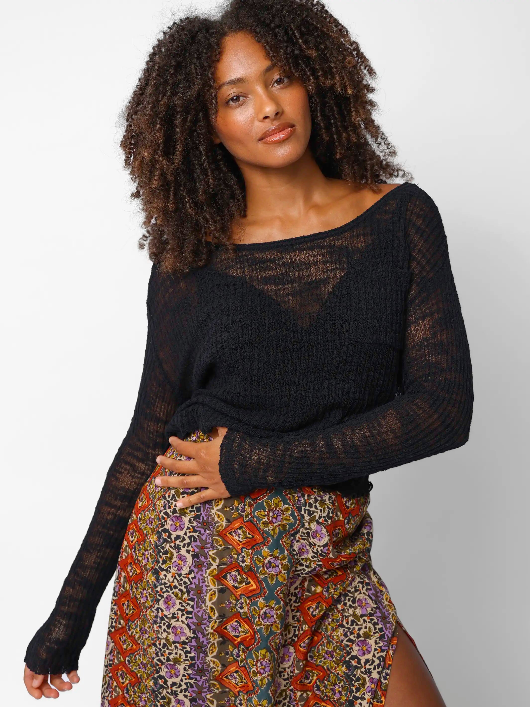 Patti Layering Sweater - Black