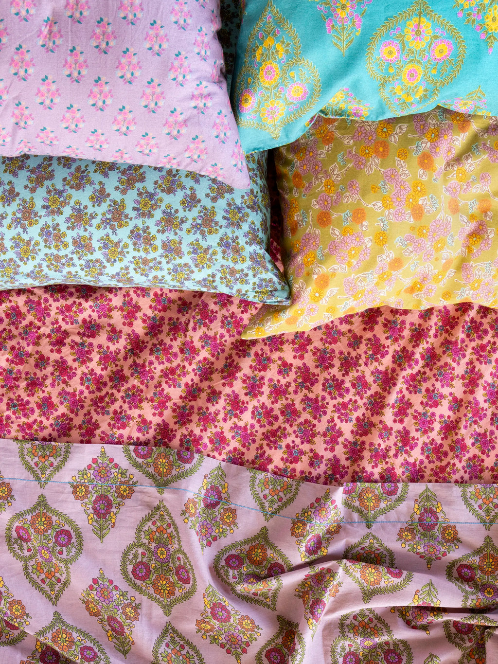 Mix & Match Cotton Fitted Sheet - Blush Folk Ditsy