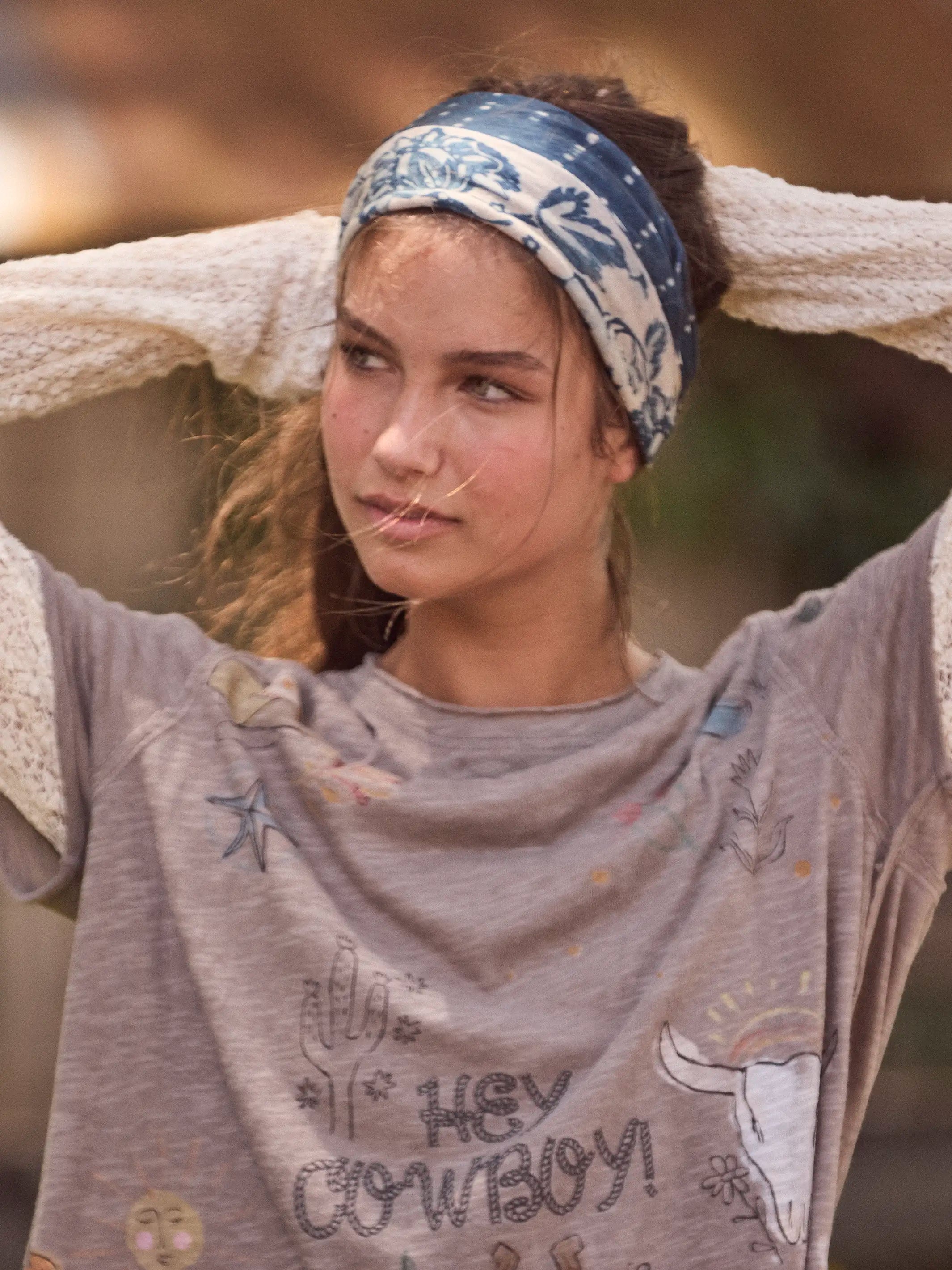 Full Boho Bandeau® Headband - Shibori Stripe Indigo