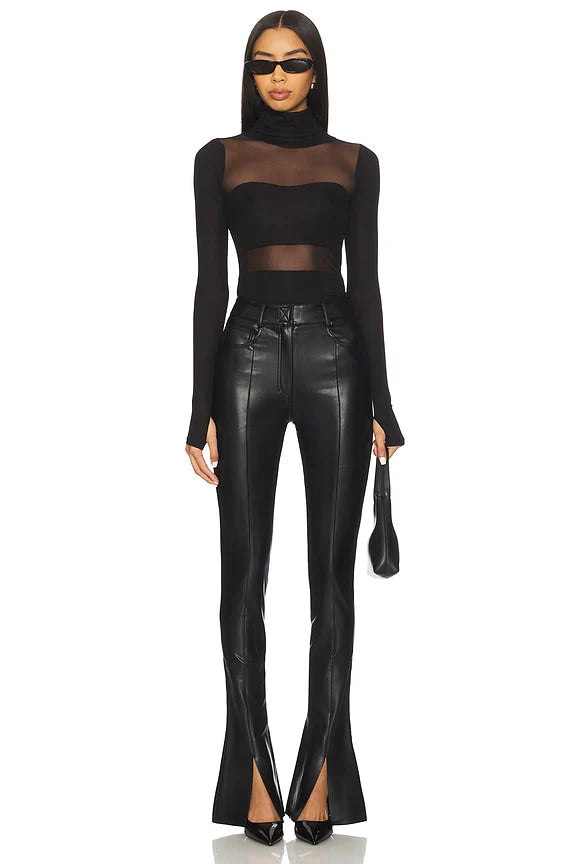 Rem Long Sleeve Fitted Turtleneck Top