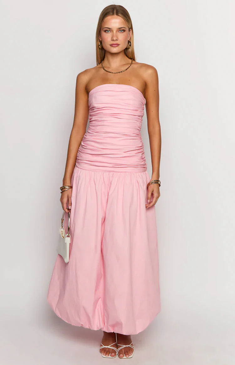 Boulevard Pink Strapless Maxi Dress