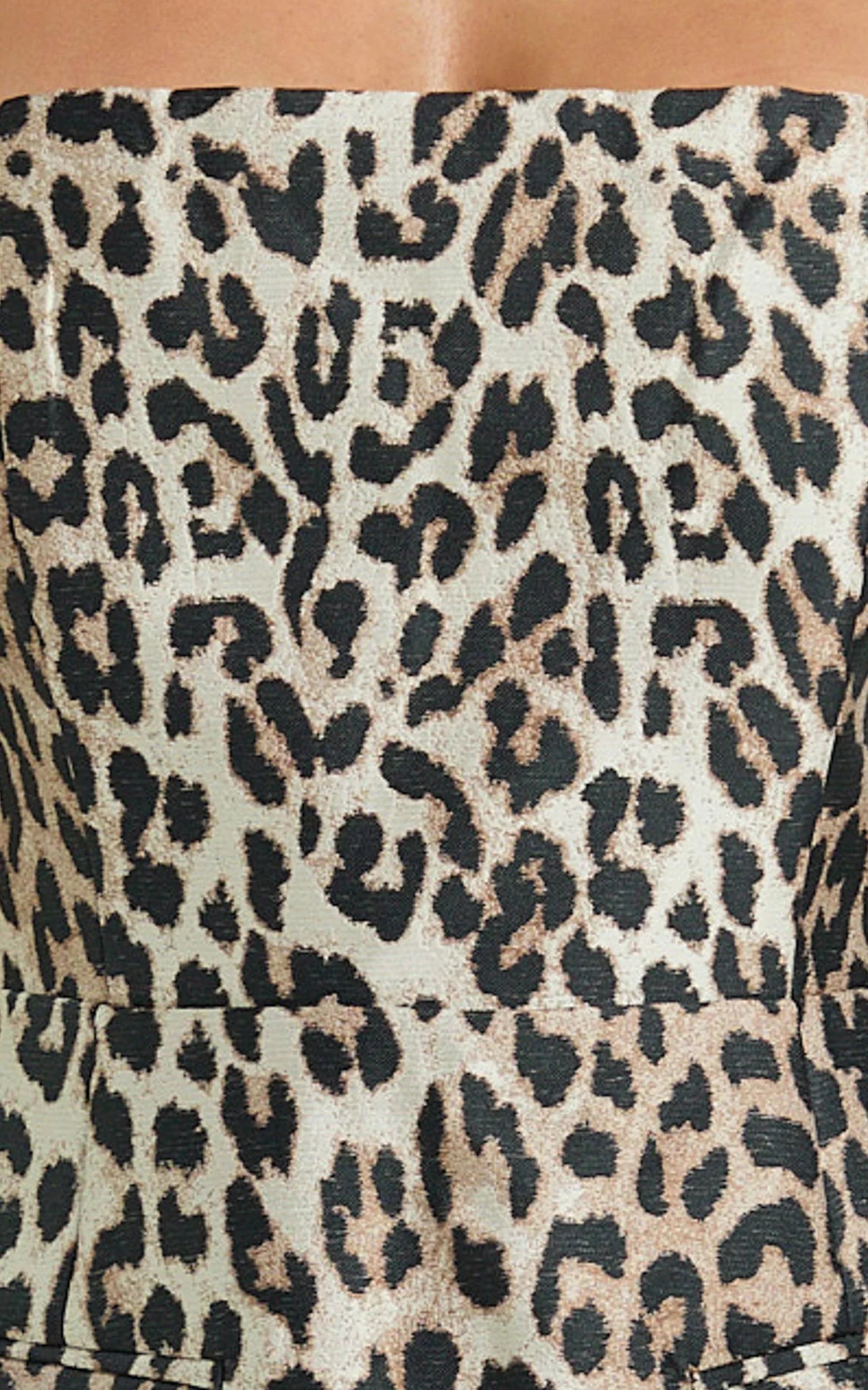 Sandy Mini Dress - Strapless Fitted Dress in Leopard Print