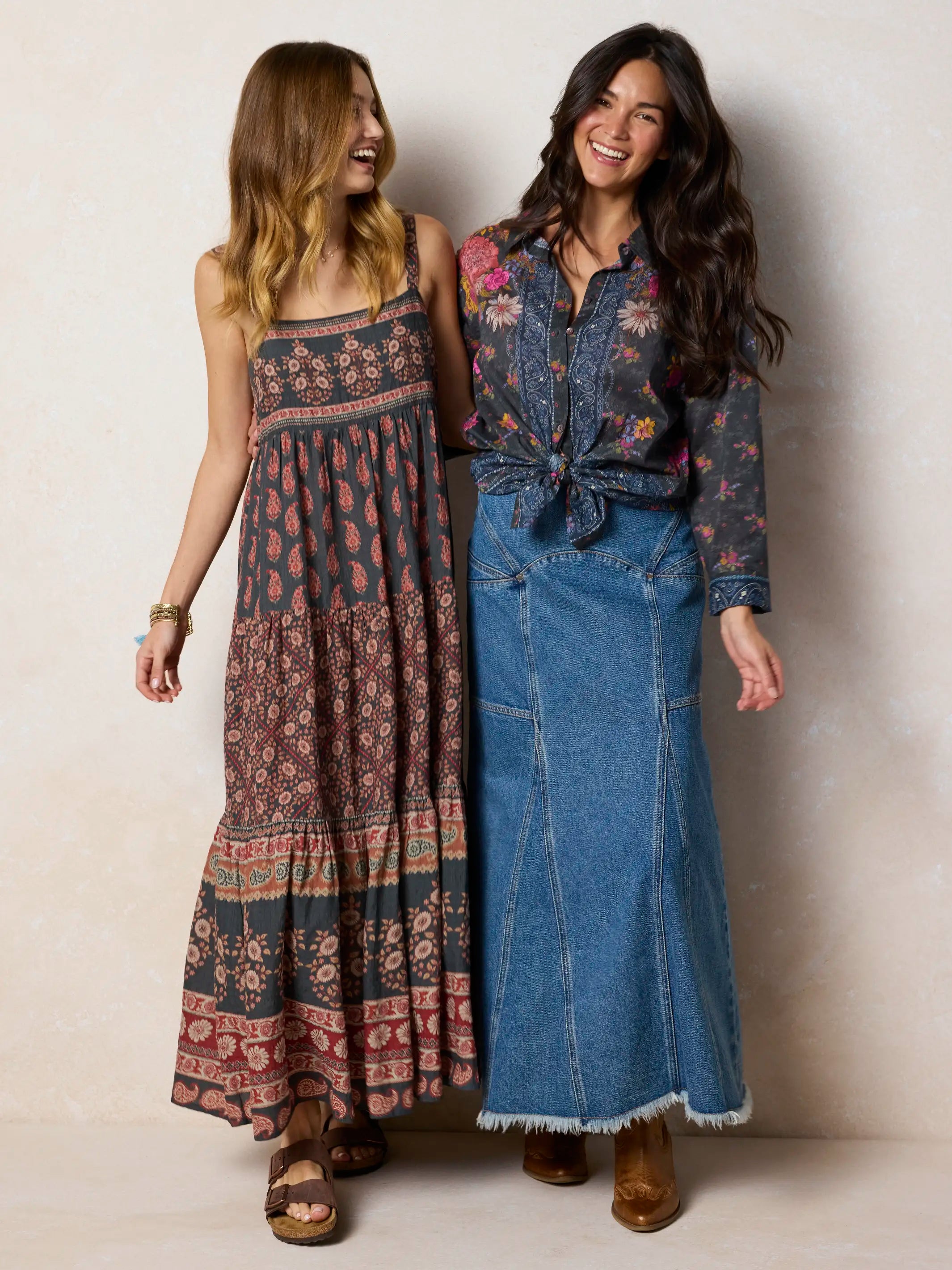 Patricia Maxi Dress - Wildflower Medallion Border