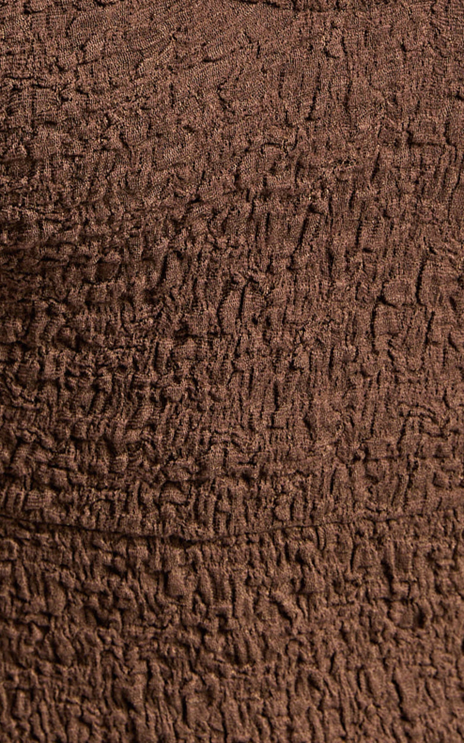 Novida Midi Dress - Textured Bodycon Dress in Chocolate