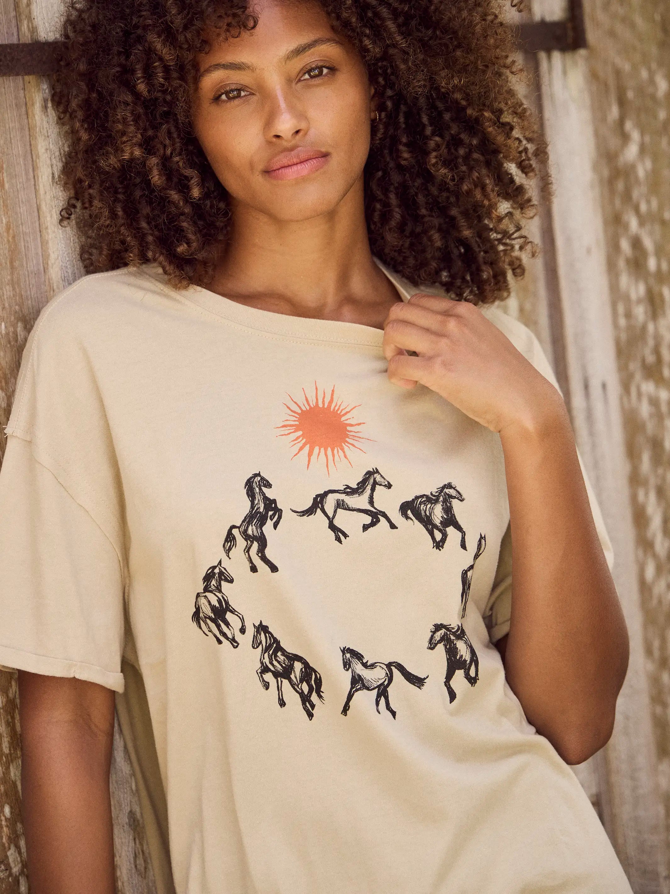 Take It In Cotton Tee - Horses