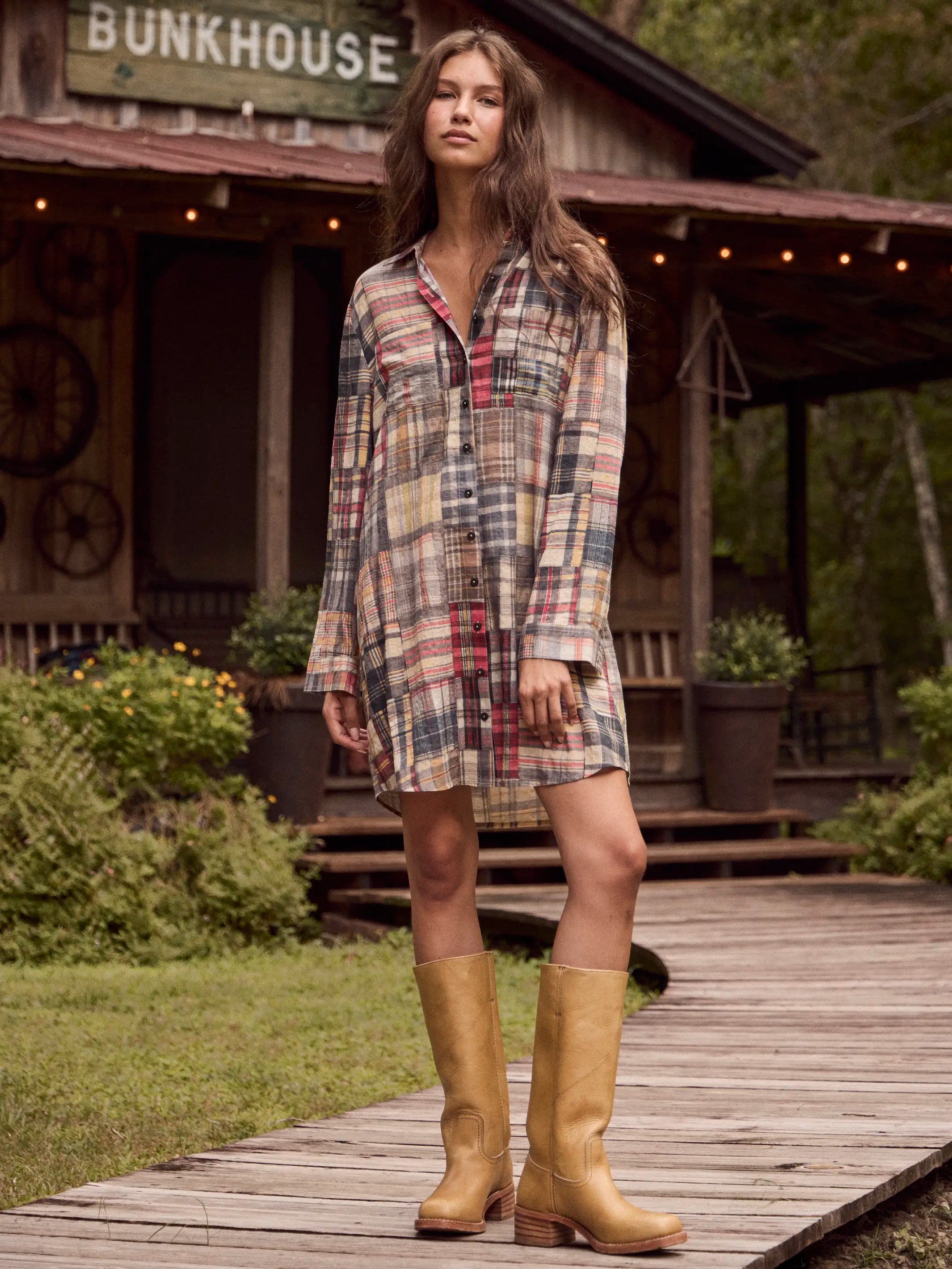 Rocky Mini Dress - Greenfield Madras Multi