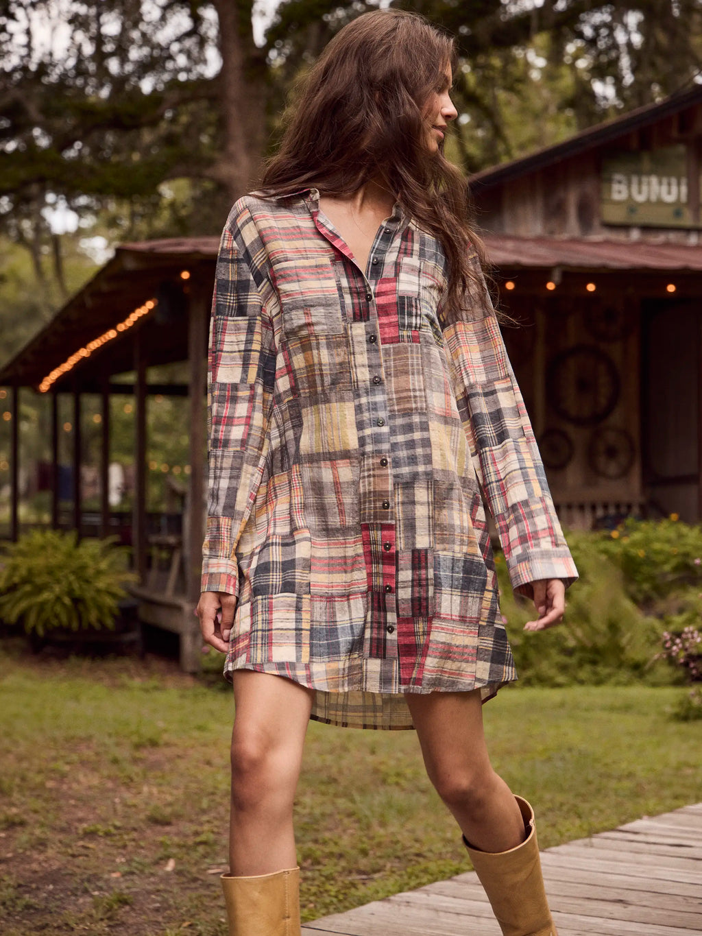 Rocky Mini Dress - Greenfield Madras Multi