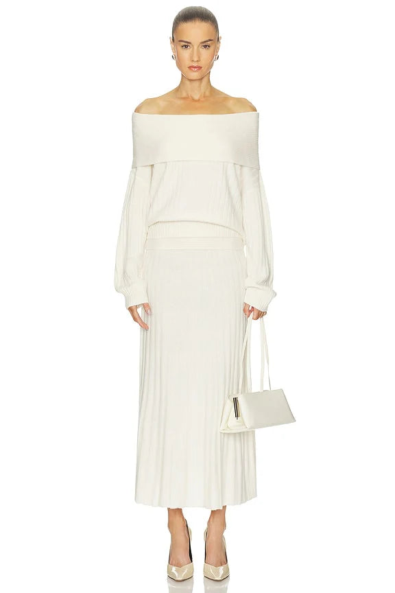 Premium Cashmino Ribbed Draped Top