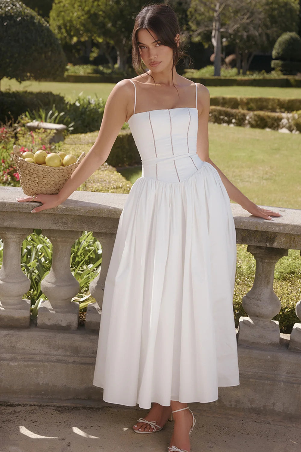 White Cotton Maxi Sundress