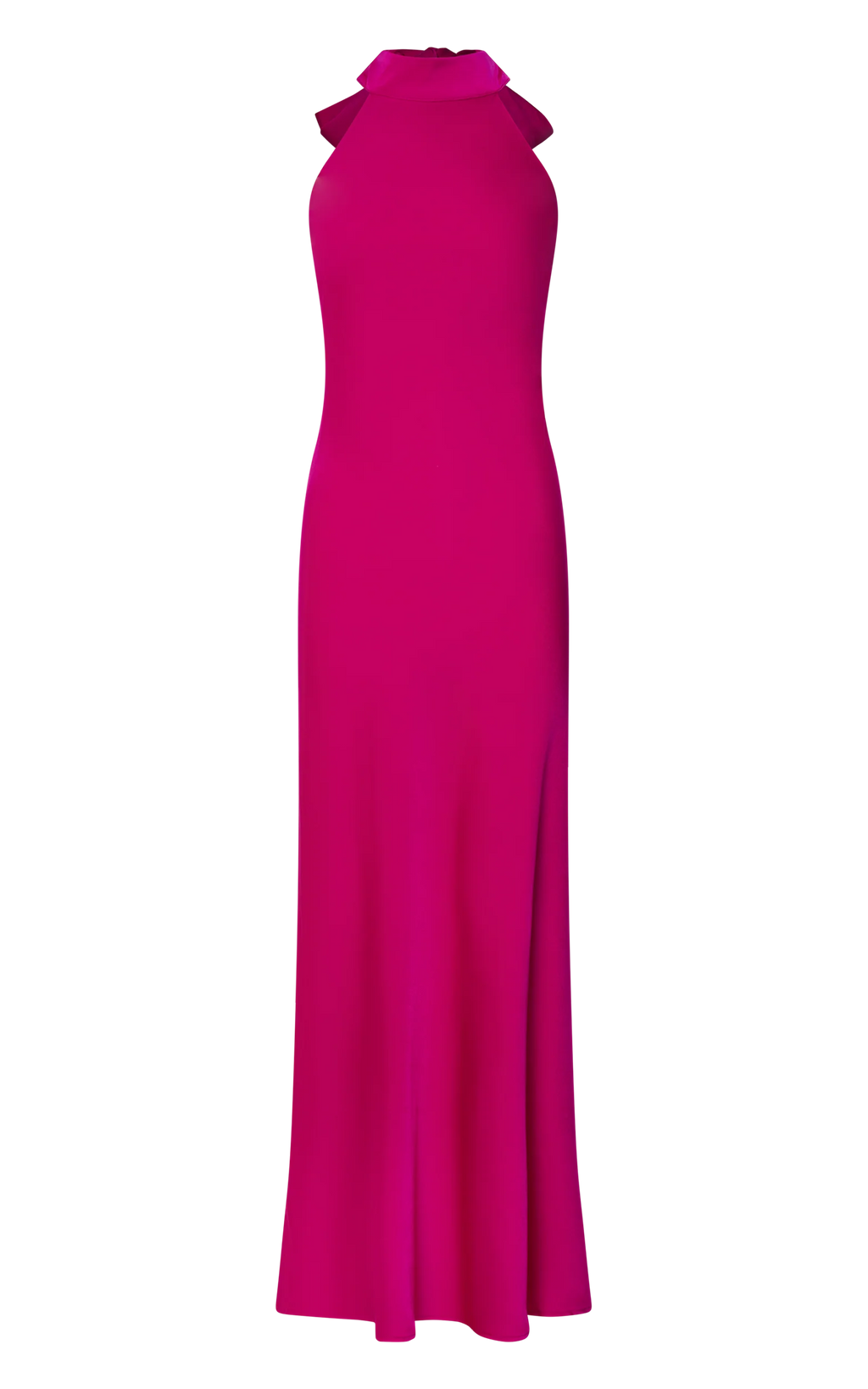 Alycia Maxi Dress - High Neck Tie Back Slip in Pink