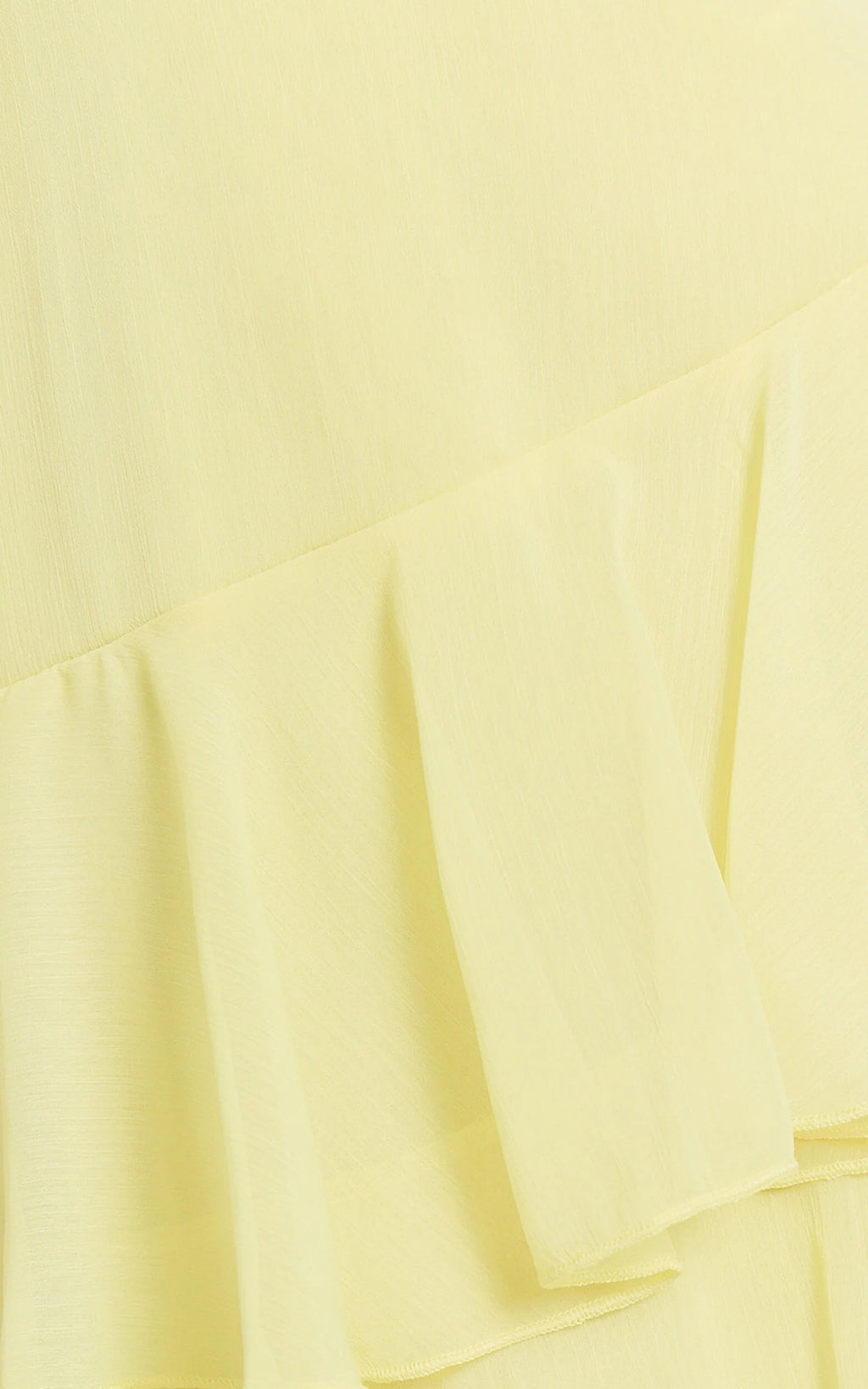 Johanna Midi Dress - Straight Neck Tiered Dress in Lemon