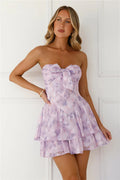 Lavender Haze Strapless Mini Dress Lilac