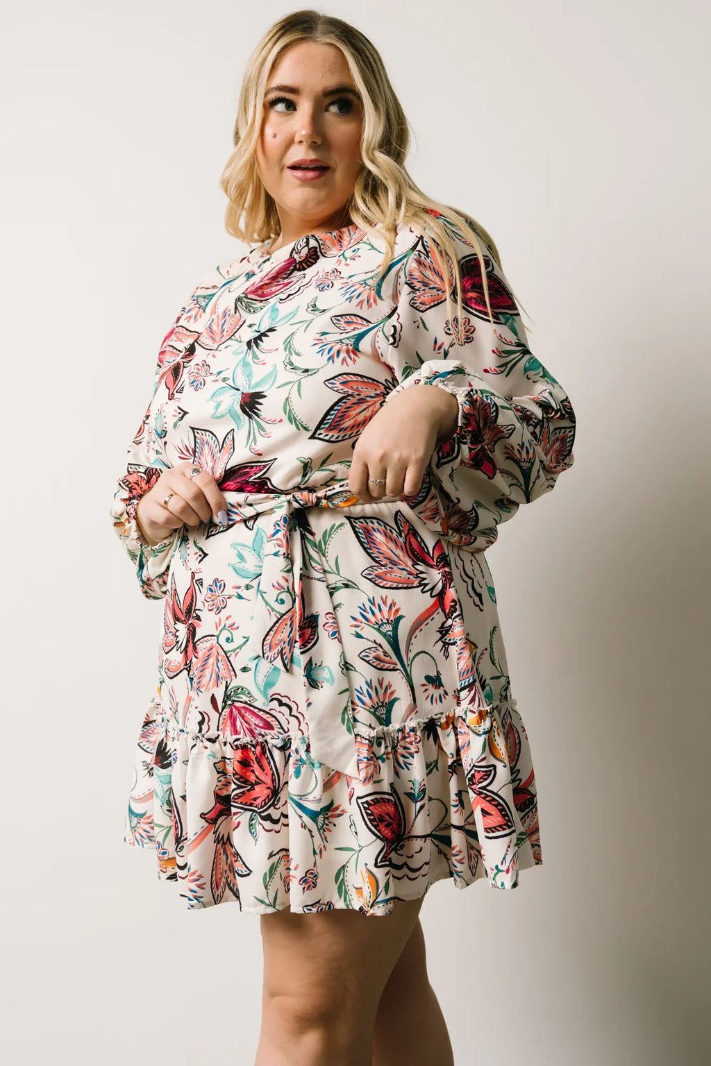 Tally Mini Dress | Off White Multi Print
