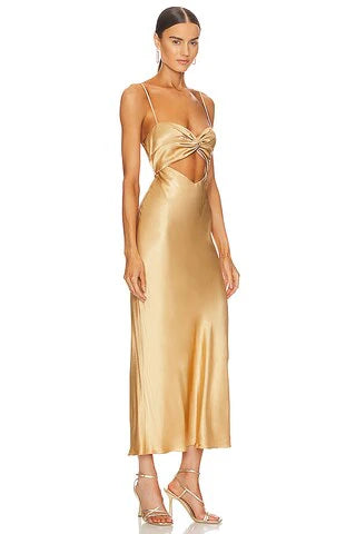 Oliviera Twist Front Midi Dress