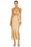 Oliviera Twist Front Midi Dress