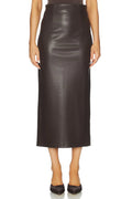 Leather Hi-waist Curve Skirt