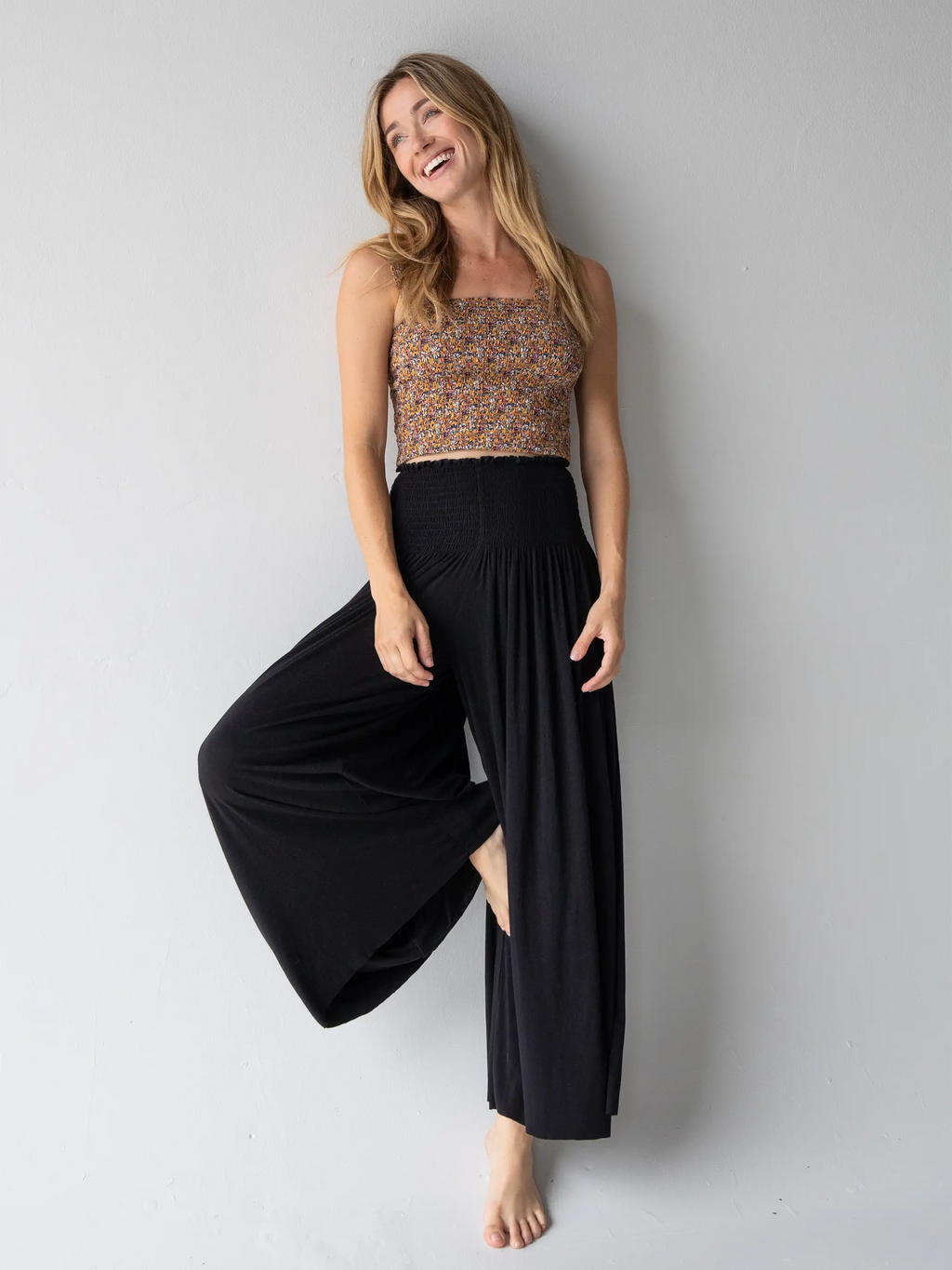 Make A Move ButterSoft Knit Palazzo Pants - Black