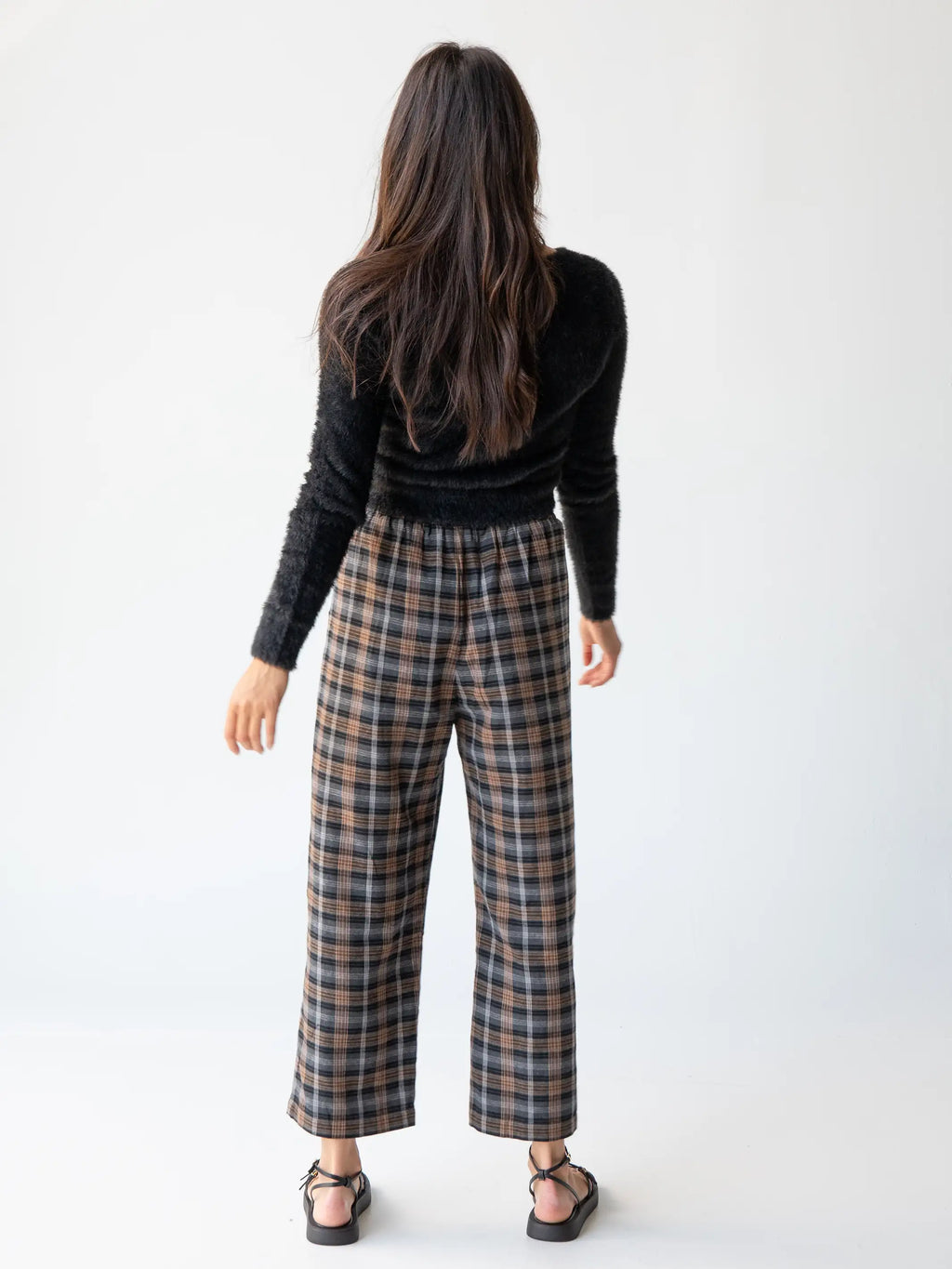 Beckett Flannel Pants - Brown Grey Plaid