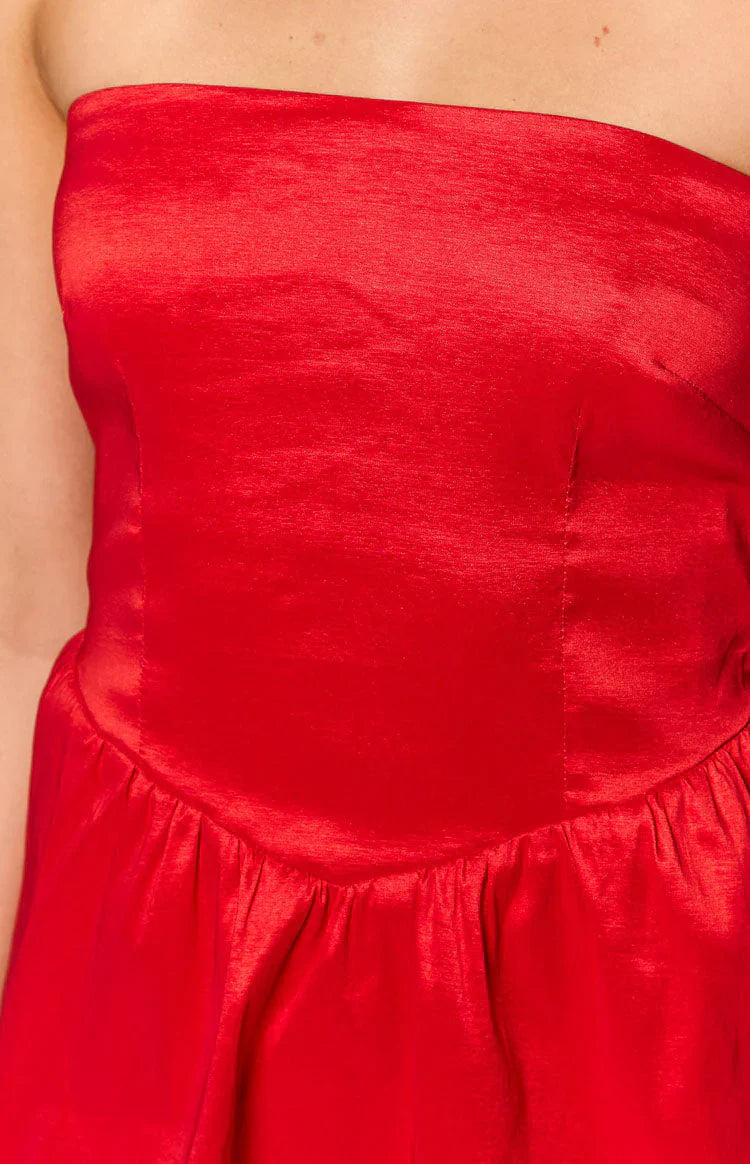 Jared Red Strapless Mini Dress