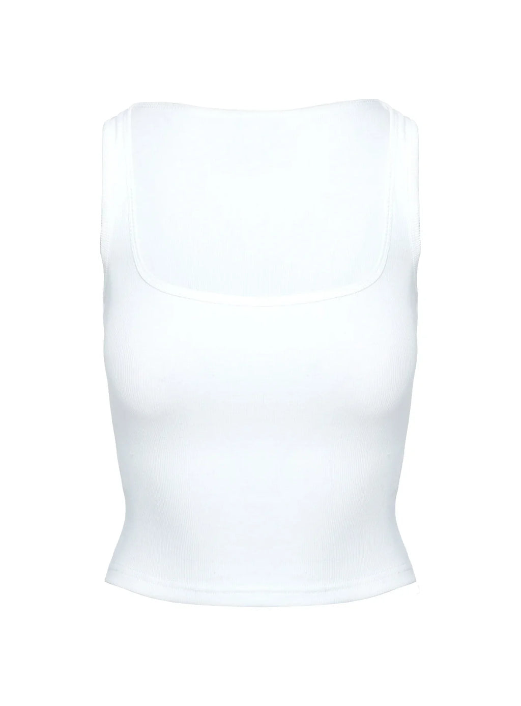 Baseline Square Neck Rib Tank Top White
