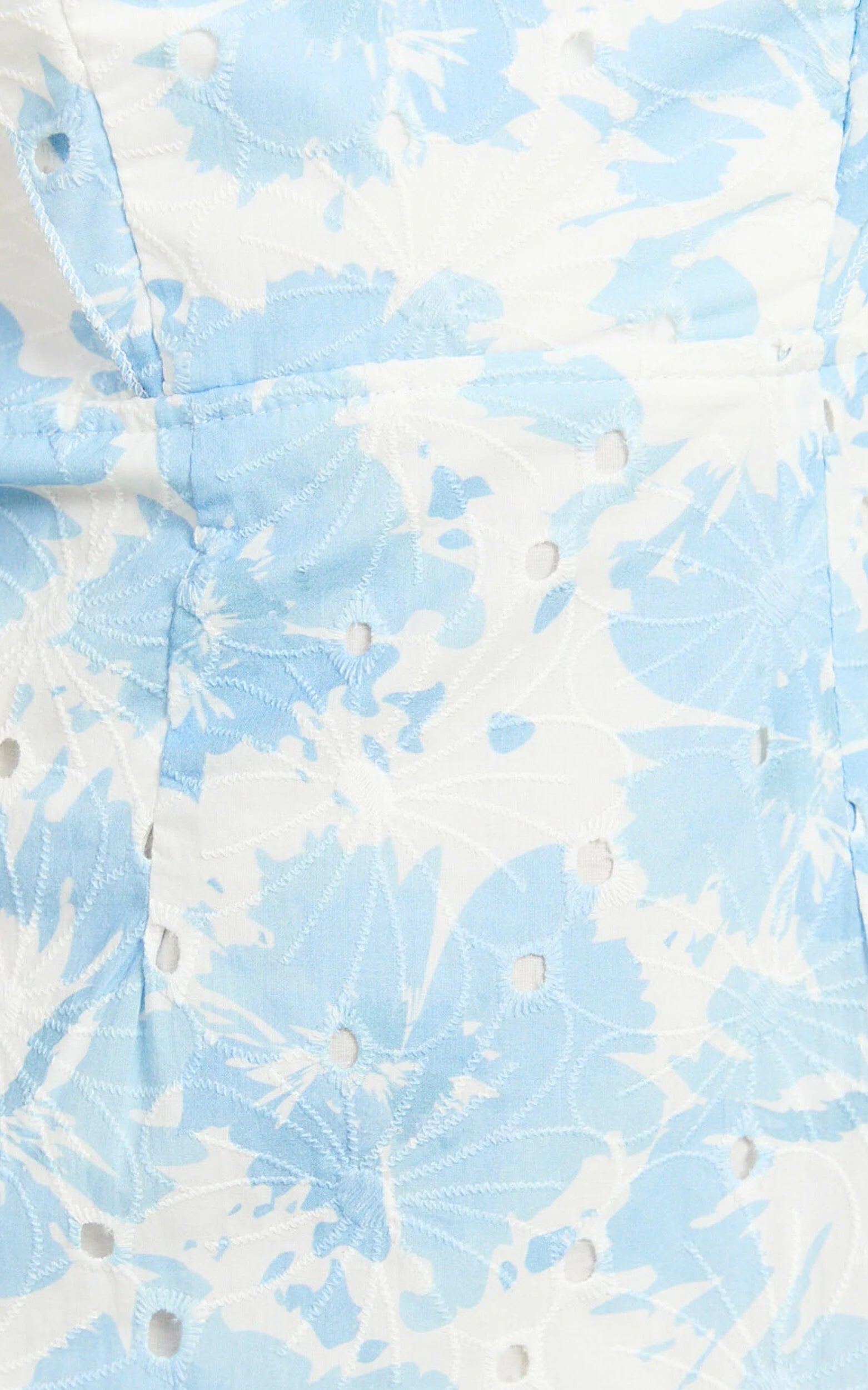 Anisha Mini Dress - Flutter Sleeve Straight Neck With Tie Back Dress in Blue Floral Print