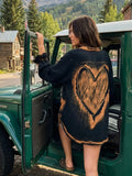 Laid Back Cotton Button Down Top - Black Heart