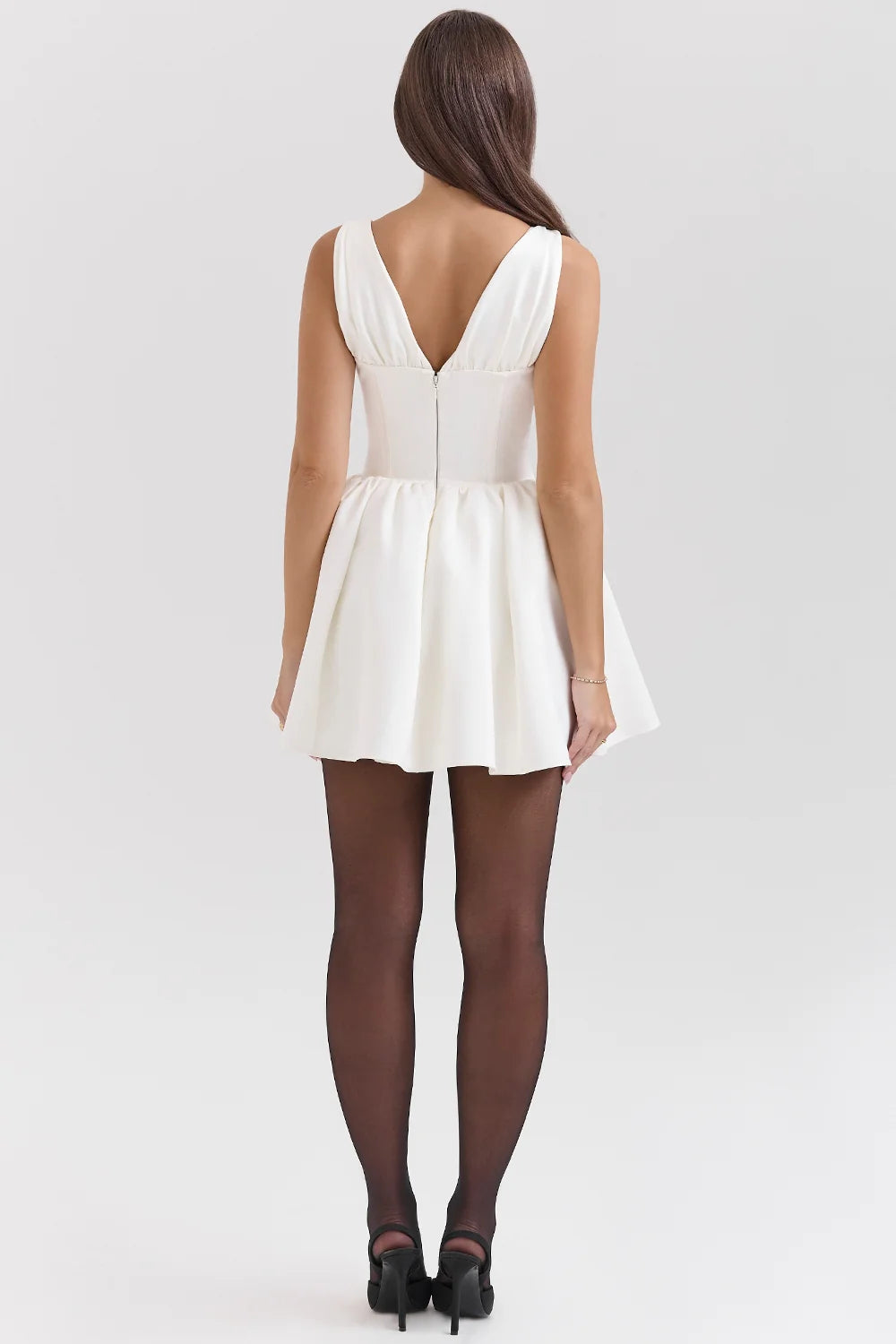 Ivory Satin Mini Dress