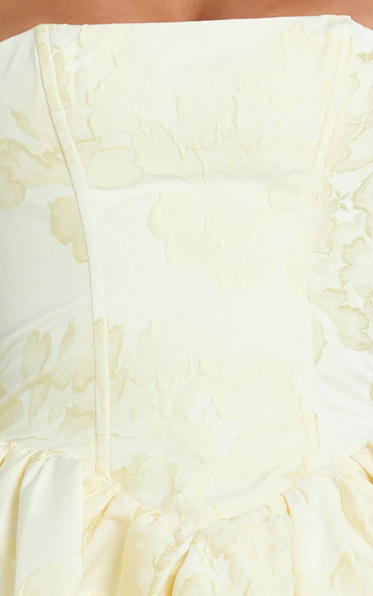 Maddy Mini Dress - Square Neck Halter Fit And Flare Dress in Lemon