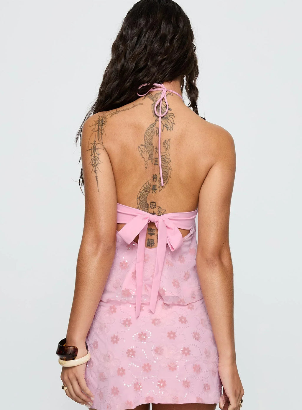 Remembering Tie Back Top Pink