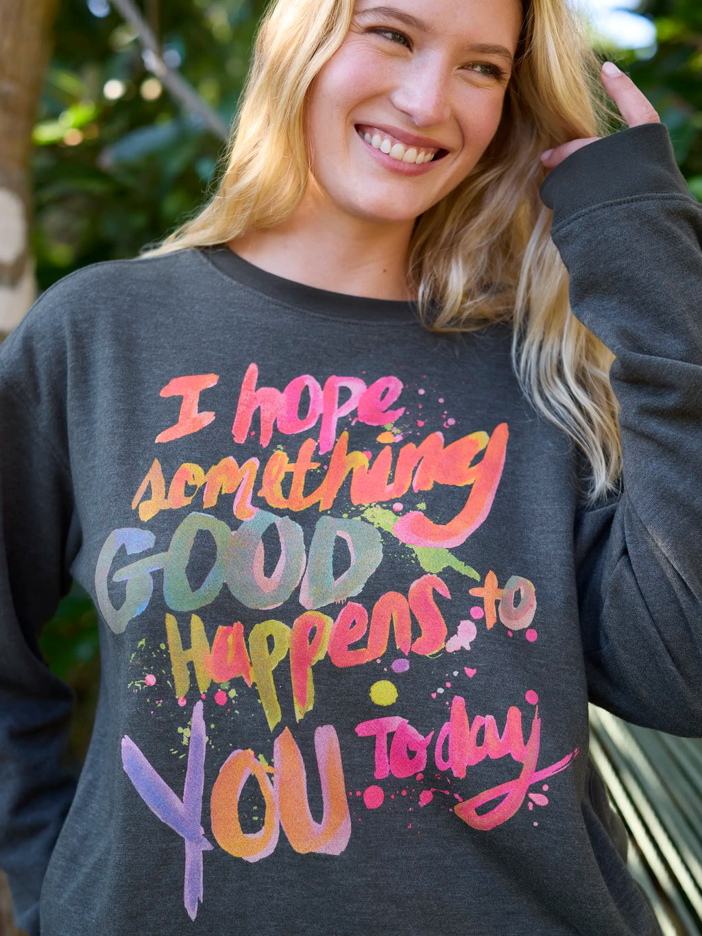 Comfy Pocket Sweatshirt - Hope Something Good Happens