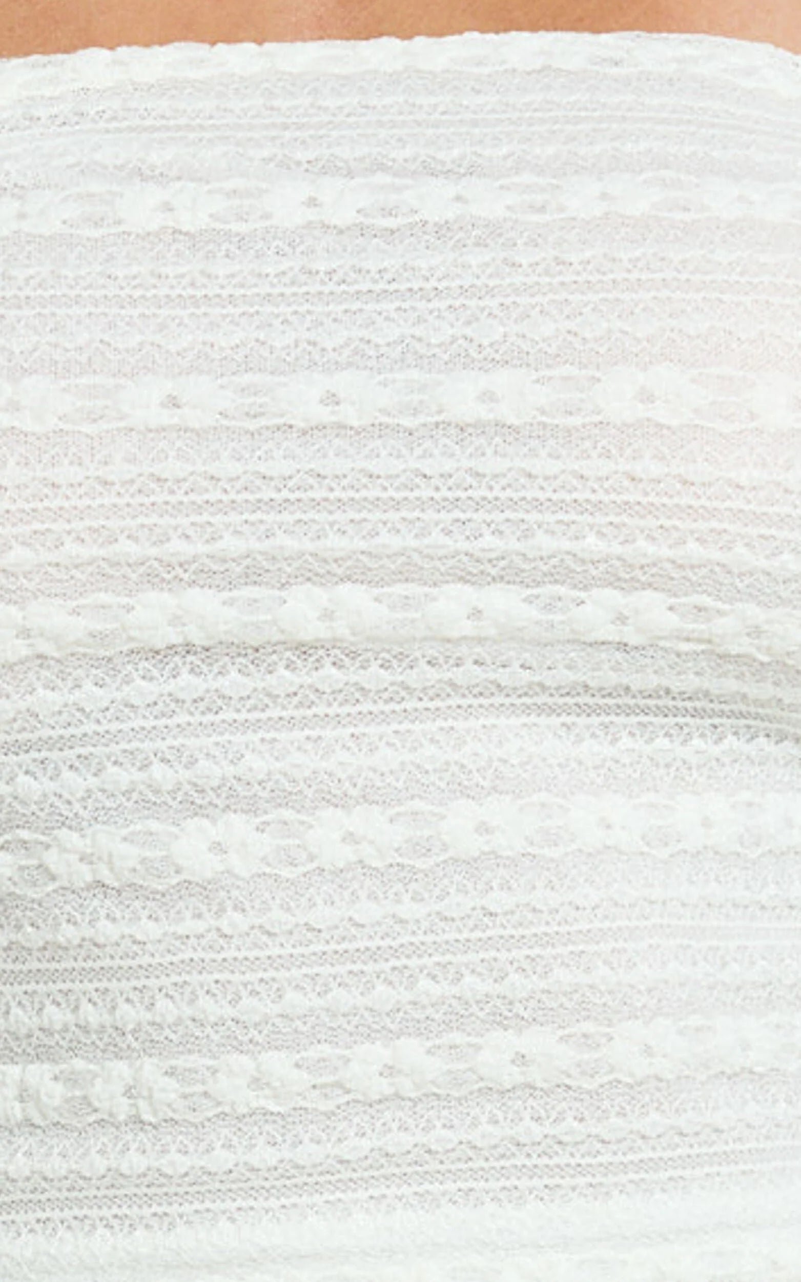 Hayden Top - Twist Off Shoulder Lace Crop Top in White