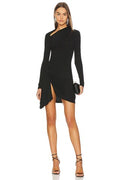 Lurex Jersey Slash Mini Dress