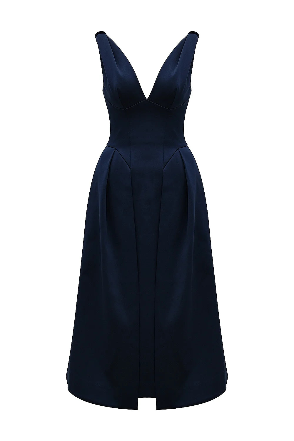 Midnight Twist Strap Satin Midi Dress