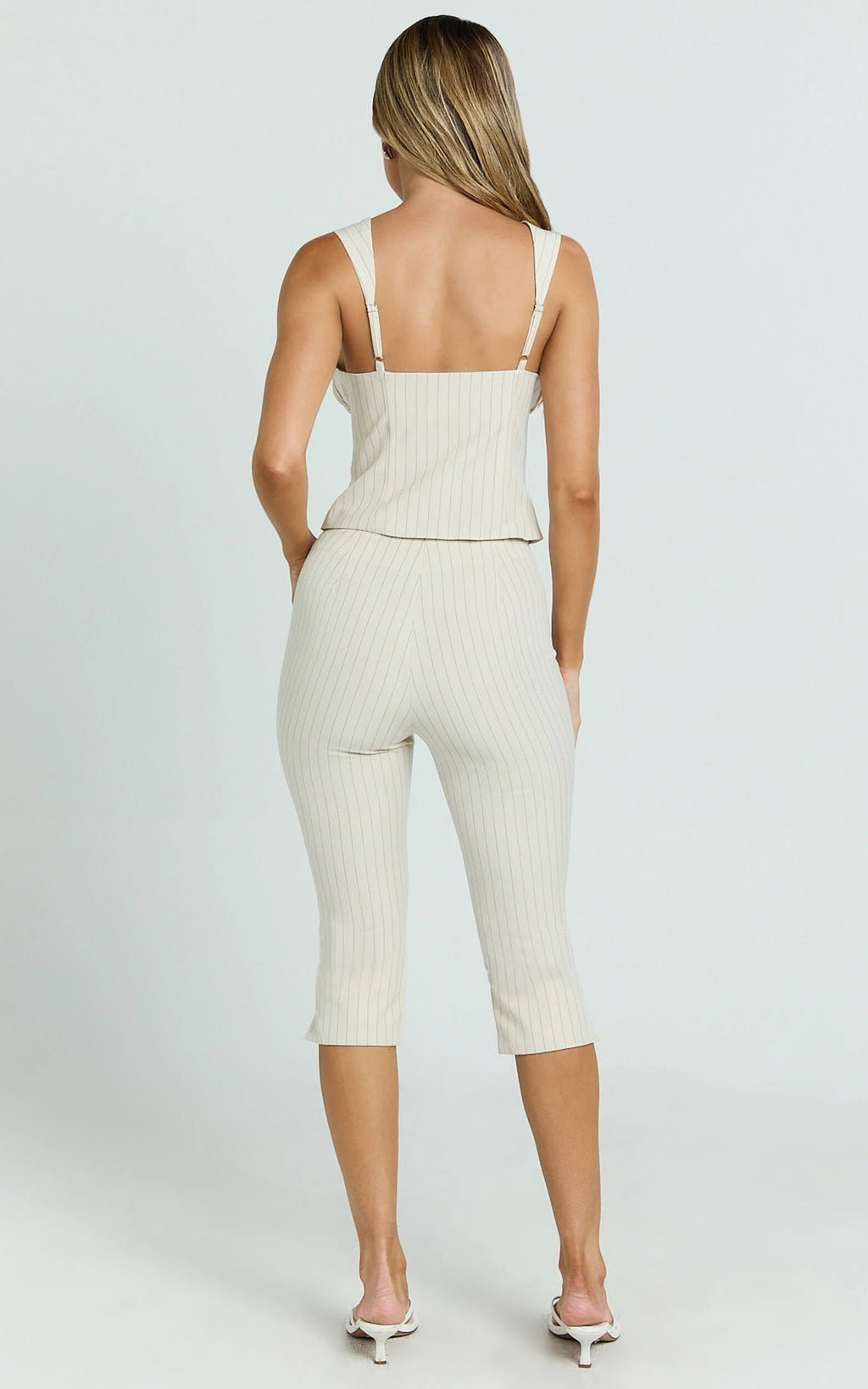Susannah Top - Ruched Square Neck Bustier Top in Cream