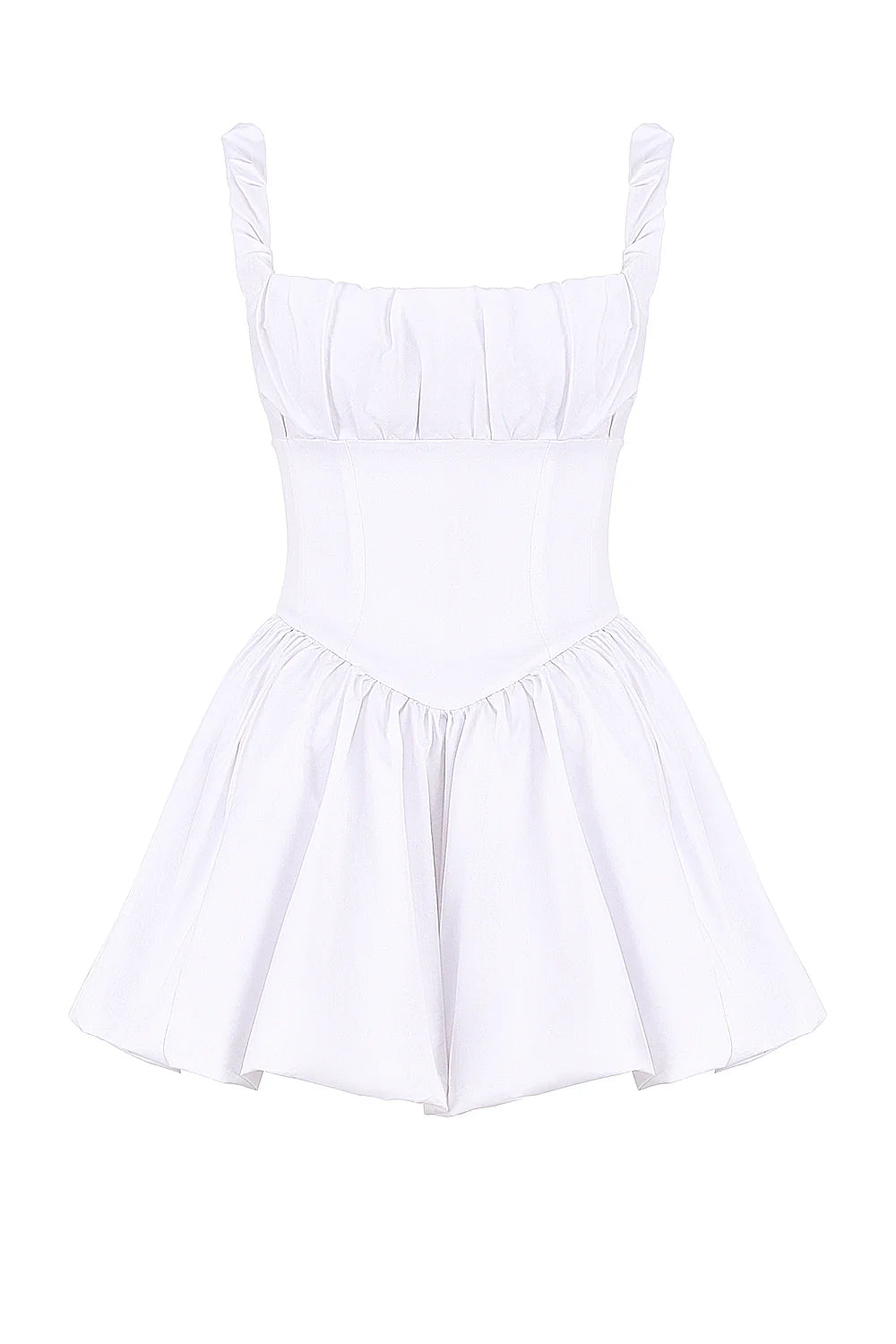 White Cotton Tulle Mini Dress