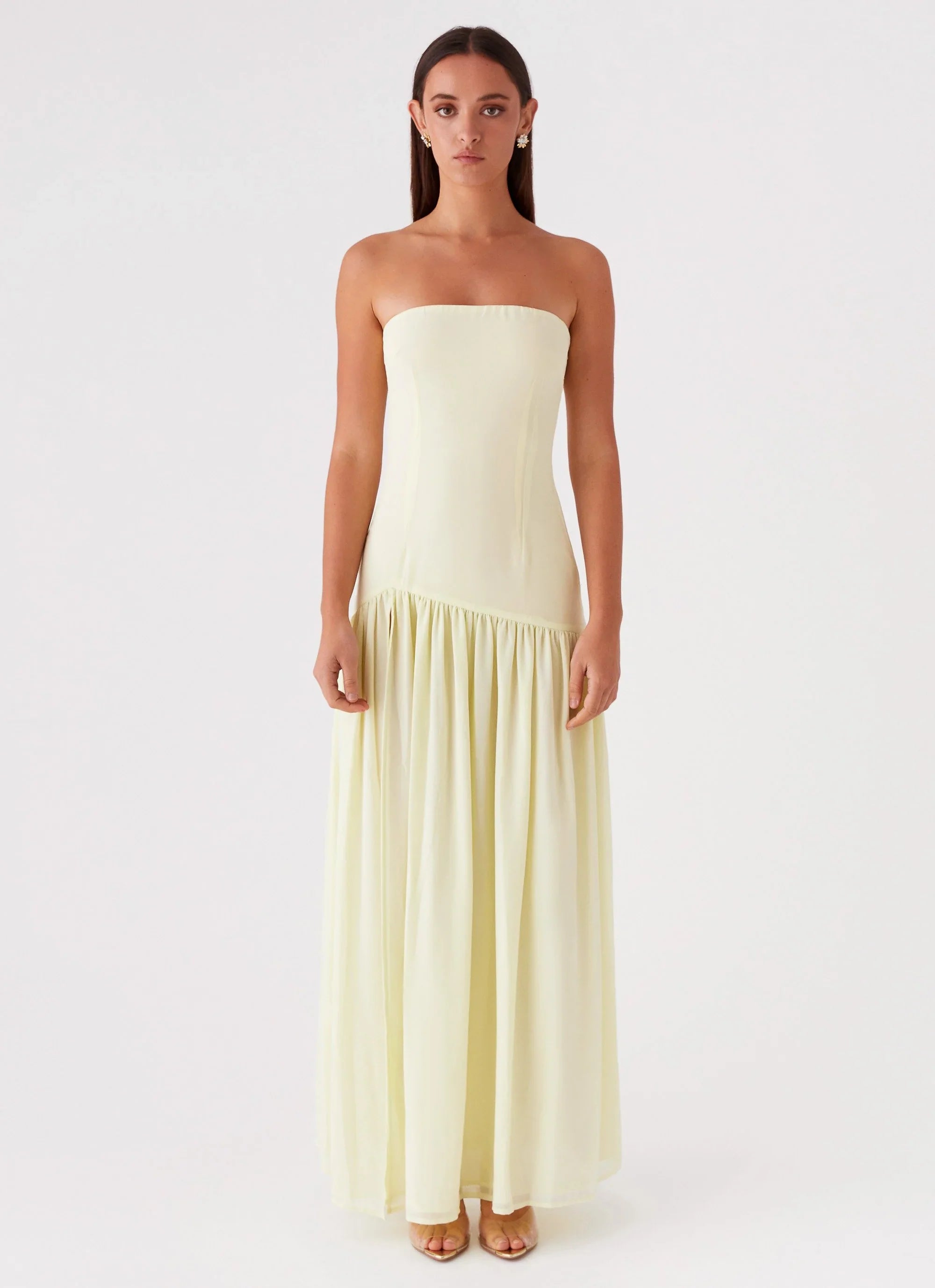 Eden Strapless Maxi Dress - Yellow