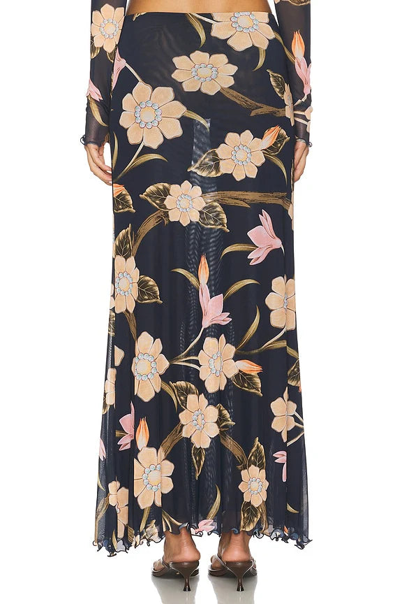 x REVOLVE Brace Skirt in Burgundy Floral
