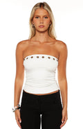 Harloe White Eyelet Strapless Tube Top
