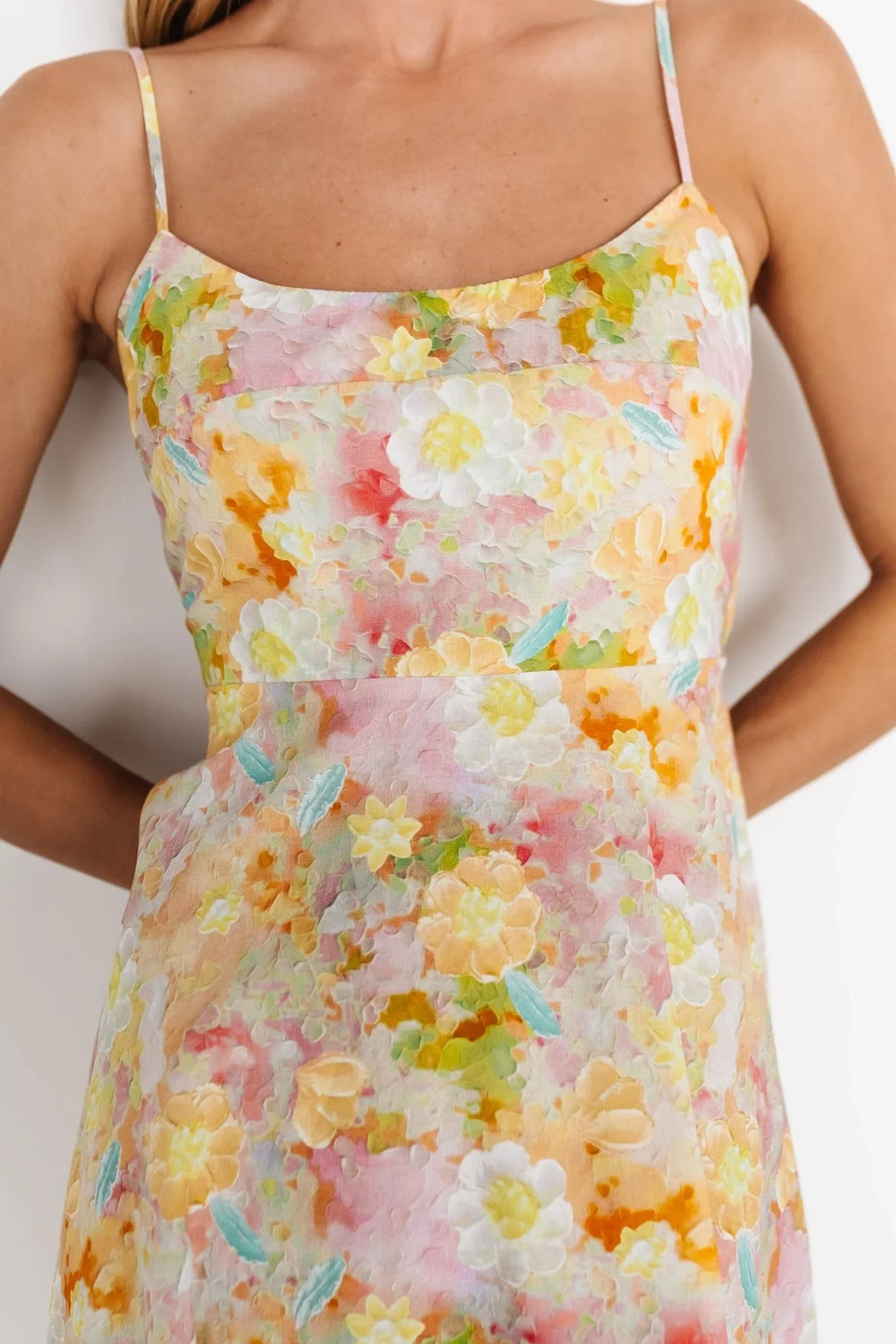 Katalina Back Tie Midi Dress | Pastel Multi
